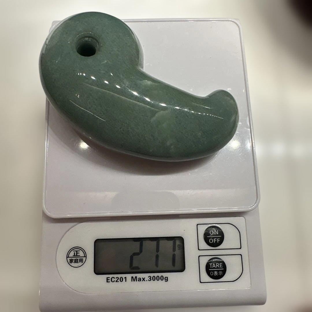 天然石 グリーンアベンチュリン 勾玉 大型 277g