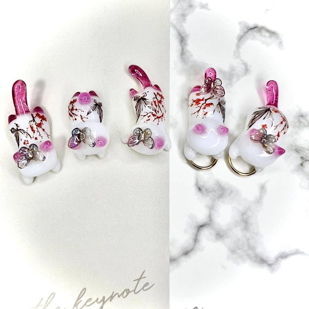 リクエスト専用　紫の花束　猫　5個セット