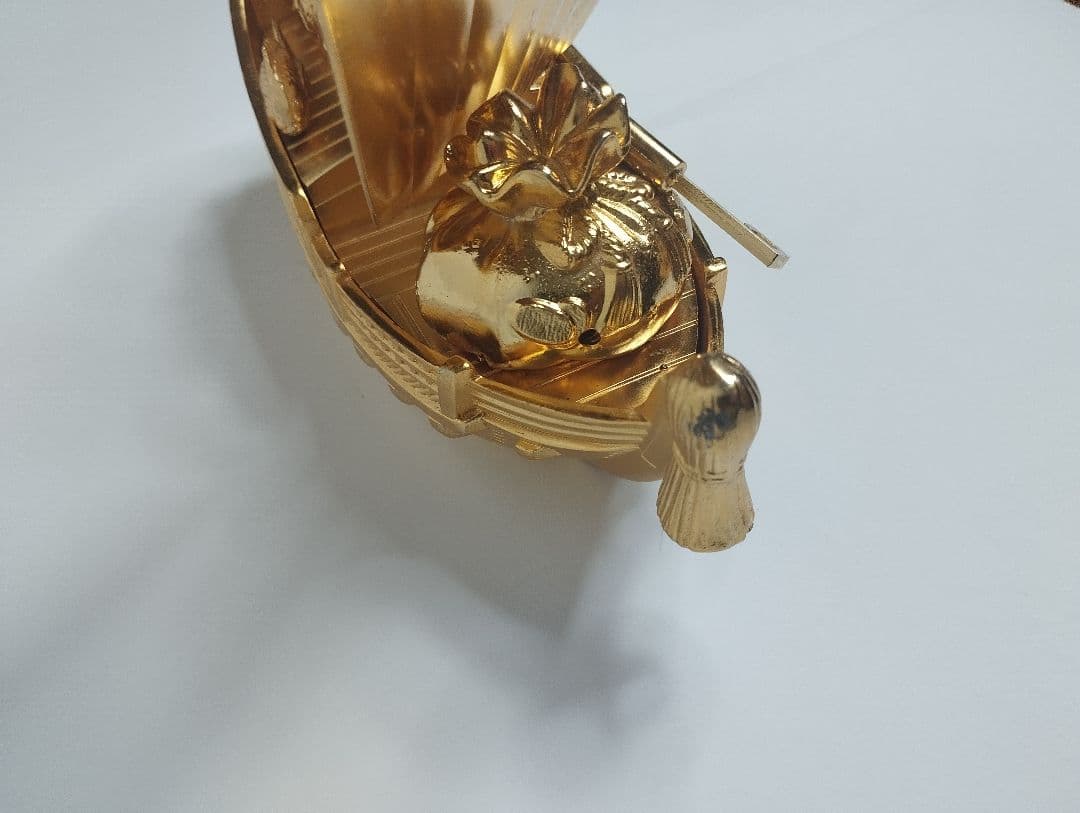 高岡銅器 宝船 七福神 24金仕上げ 37cm