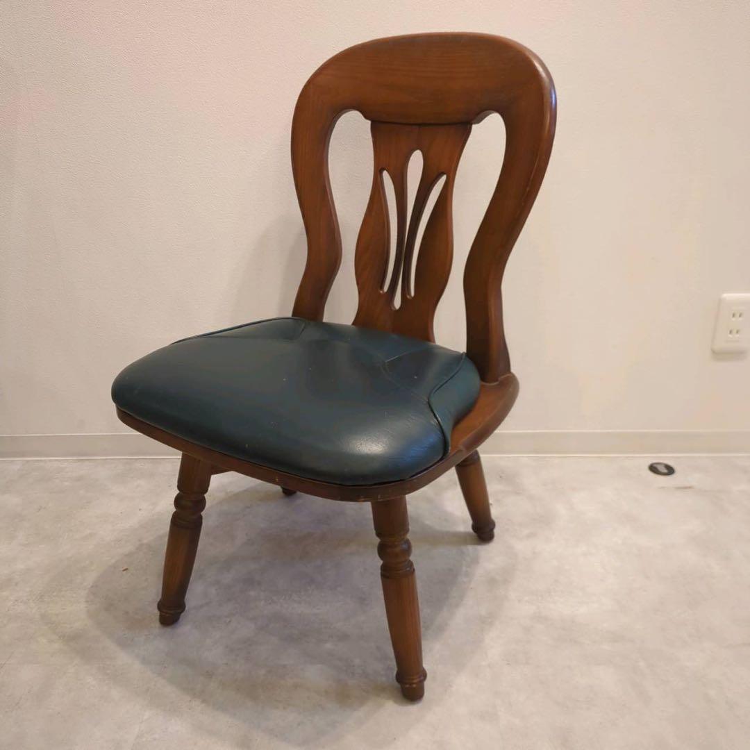 ナガノインテリア　ダイニング回転チェア緑2/3