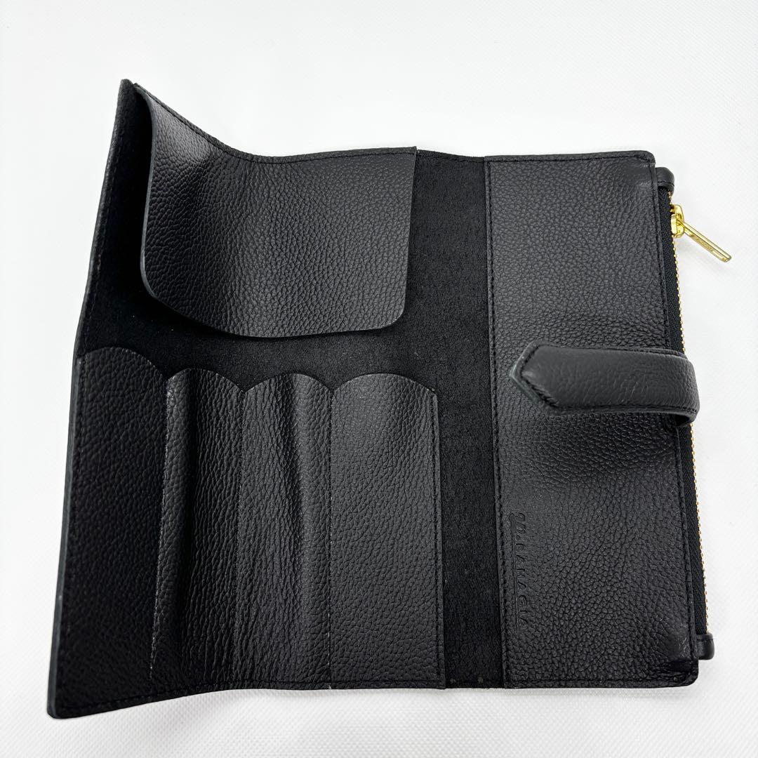 バハギア ペンケース ロール型 ファスナー シュリンクレザー ブラック