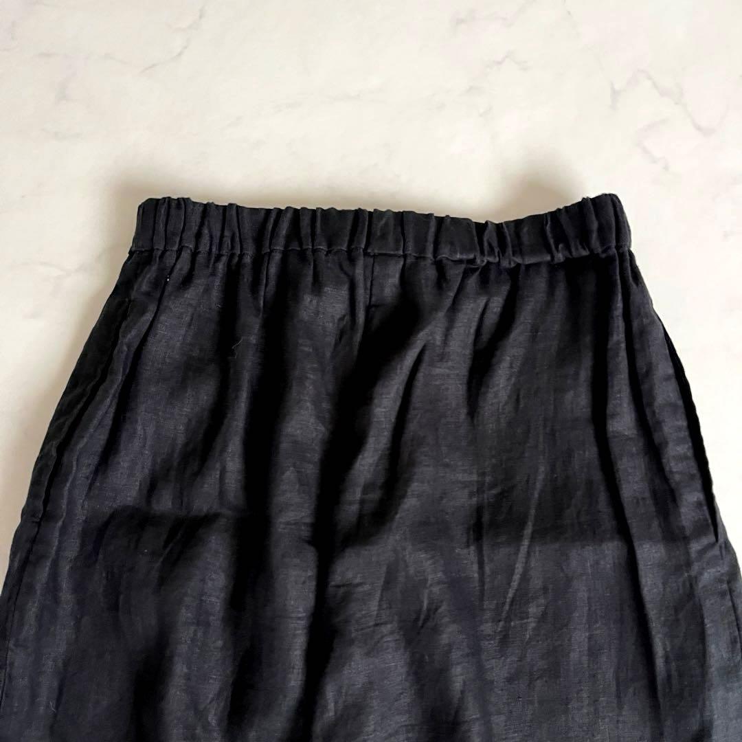 美品　かぐれ　リネンサルエルパンツ　ワイドパンツ　黒