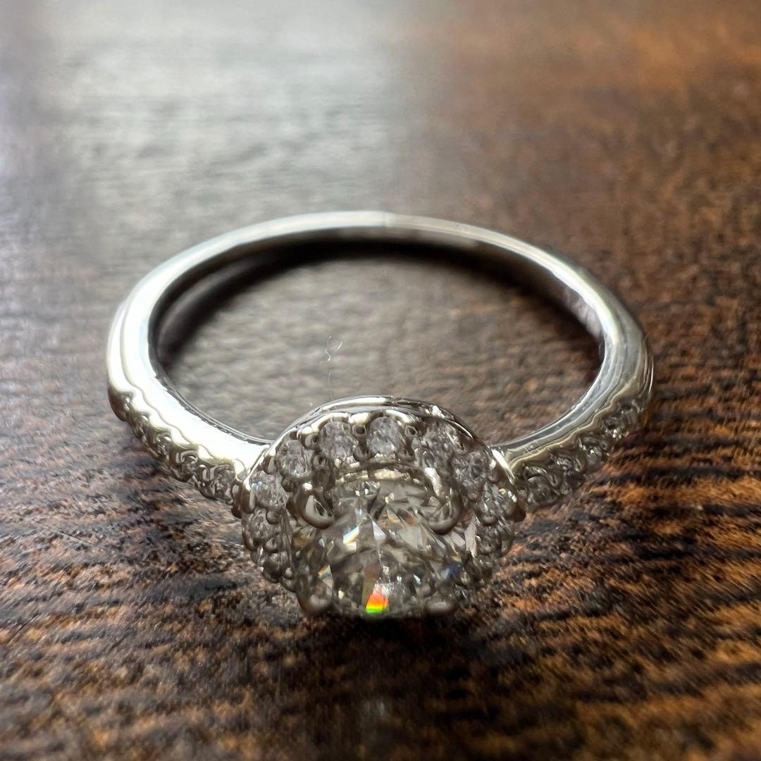 PT900 天然ダイヤモンド計0.609ct リング　12号