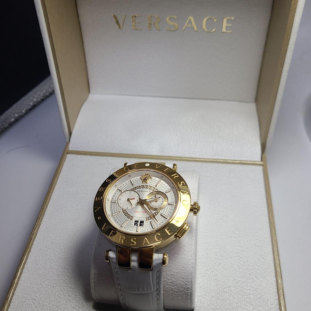 【美品】VERSACE　デュアルタイム　純正ベルト　電池交換済み　腕時計