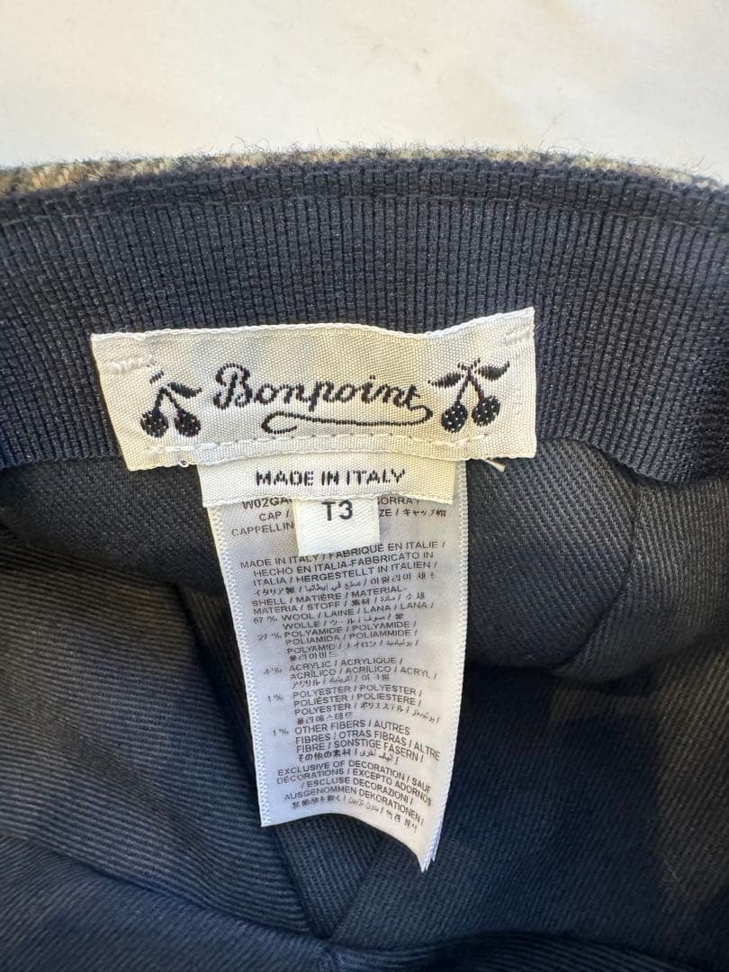 【みうみう】Bonpoint ボンポワン チェック キャップ T3