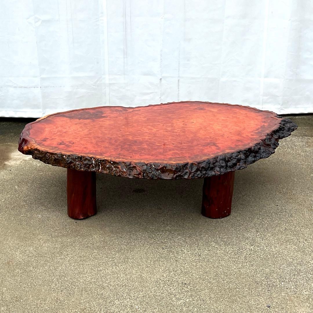 (未使用品) 木製円形座卓　花梨　テーブル　高級テーブル