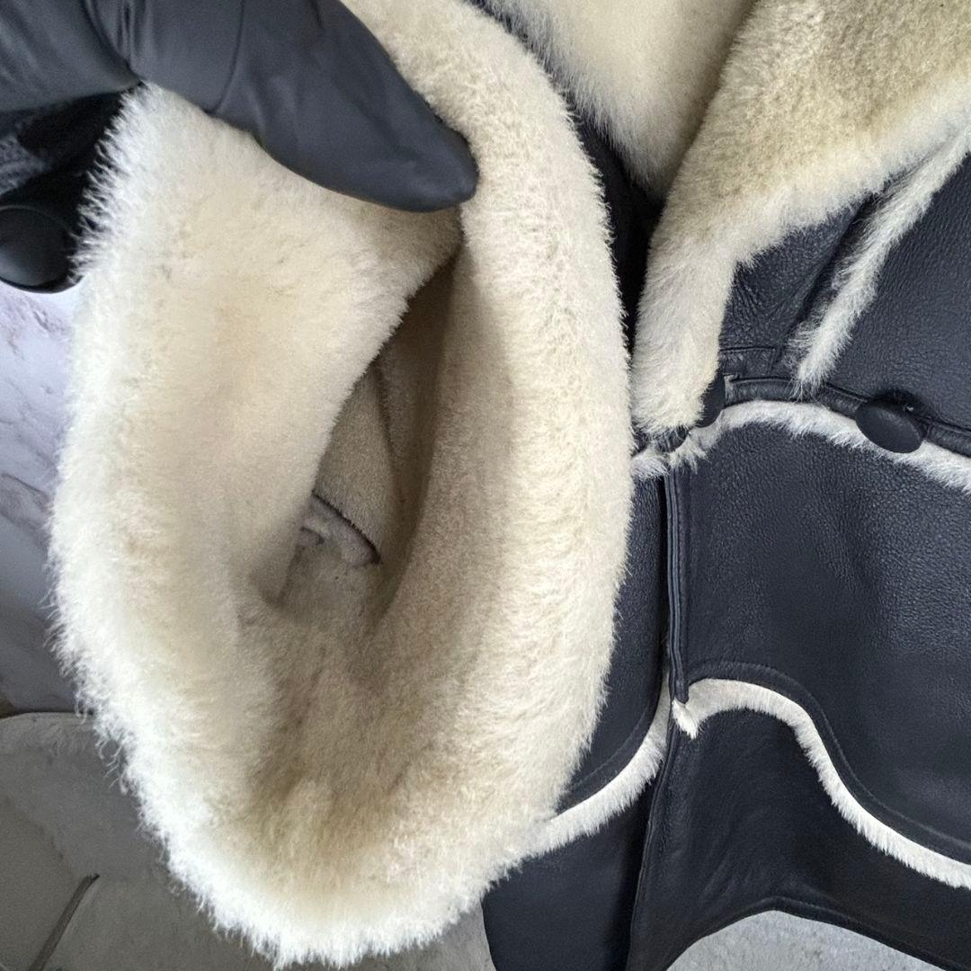 Daiya リアルムートン ナッパレザー　ブラック/クリーム コート