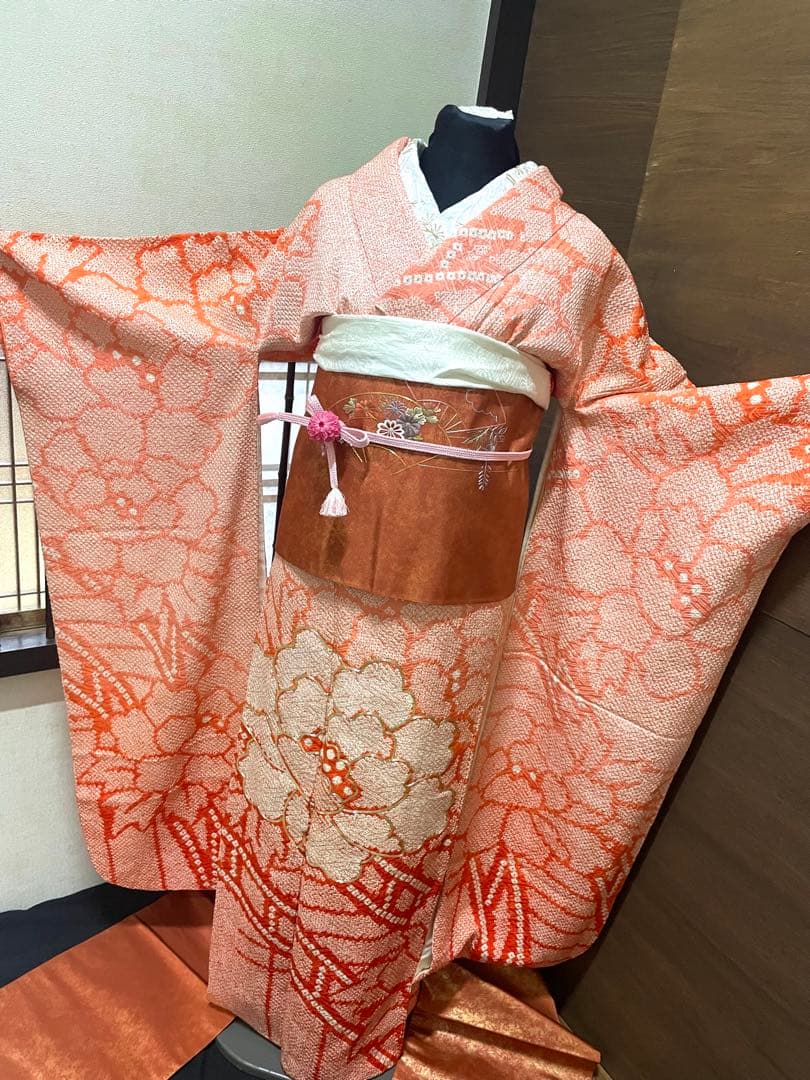 振袖フルセット5点M〜L総絞りやまと銀駒刺繍11800円売り切り終了