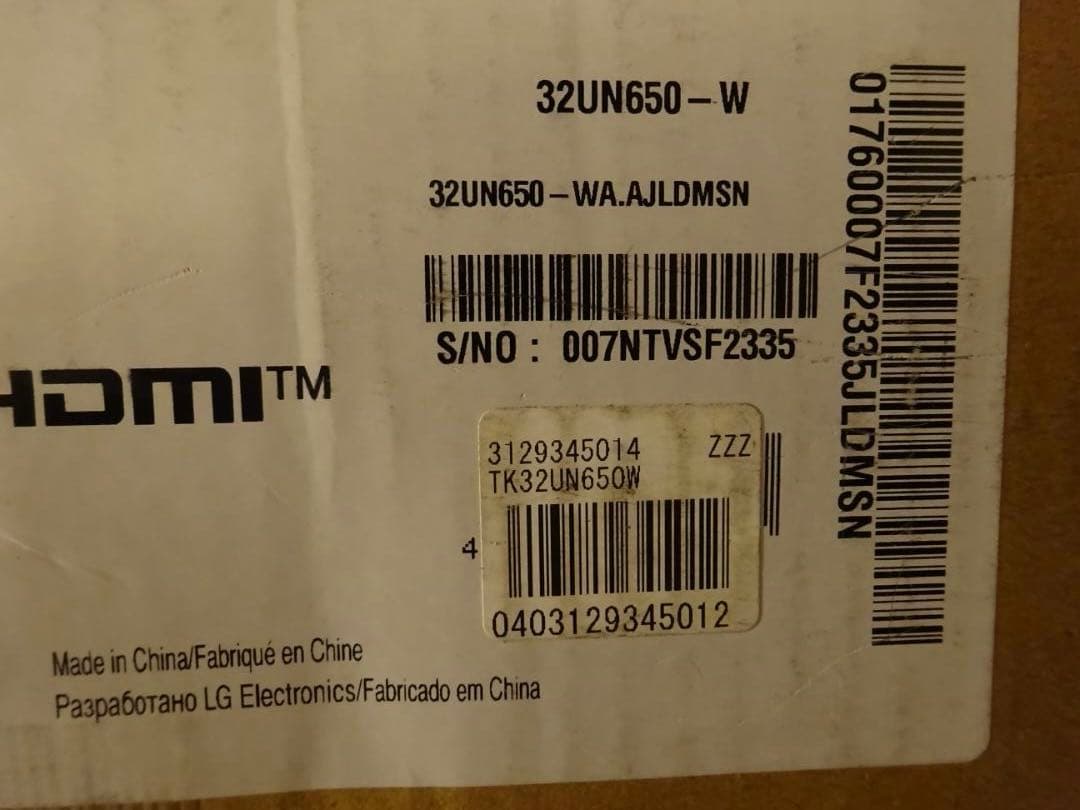 【美品】LG 31.5インチ IPS 4Kモニター 32UN650-W①