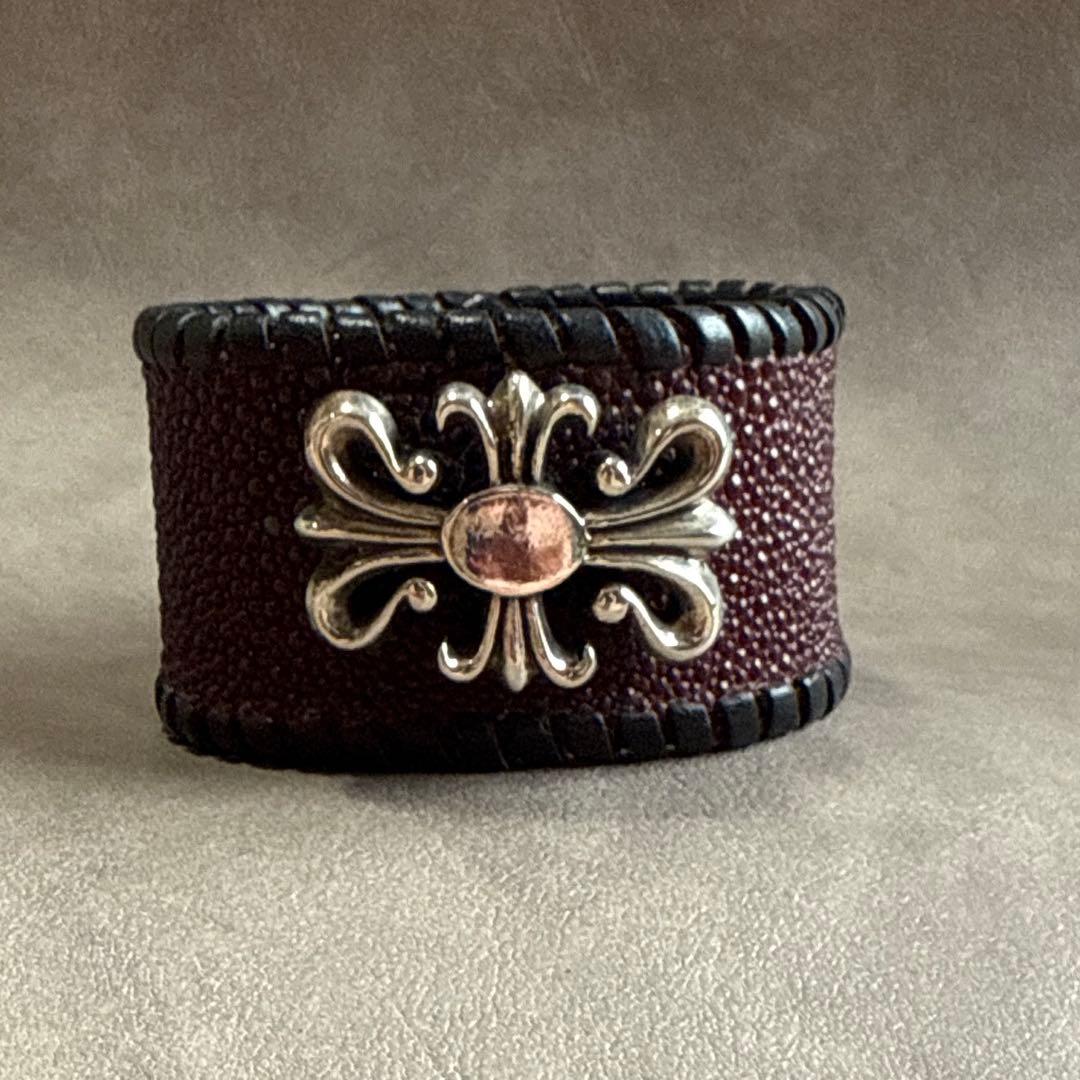 A&G エーアンドジー レザーブレスレット シルバー クロスモチーフ