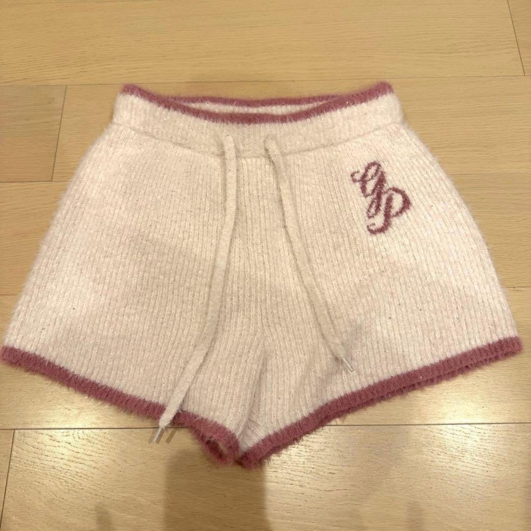 ジェラピケ　ラメフェザーカーディガン & ラメフェザーショートパンツ　2点セット