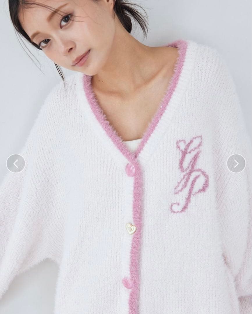 ジェラピケ　ラメフェザーカーディガン & ラメフェザーショートパンツ　2点セット