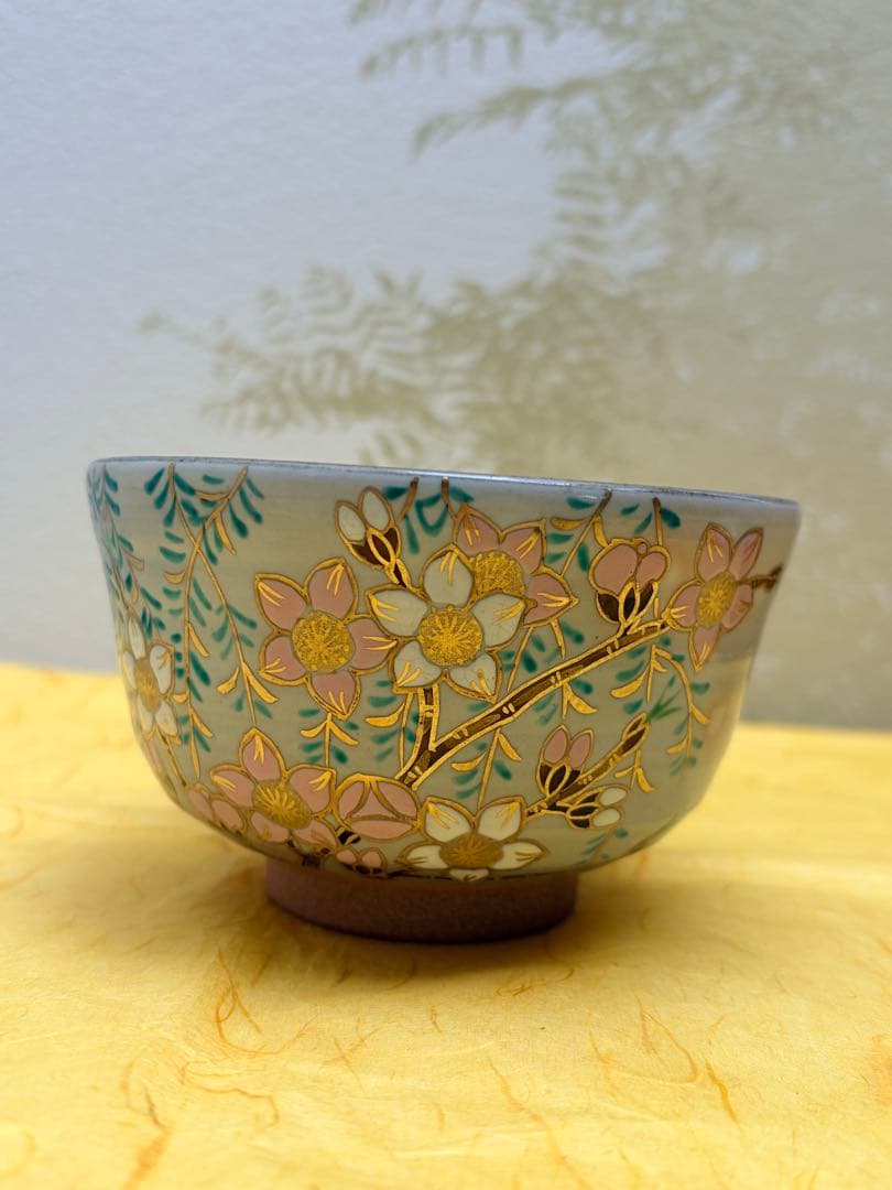 抹茶茶碗 桃の節句 雛祭り 橋本紫雲 乾山写 共箱付 陶歴栞付 茶道具 裏千家
