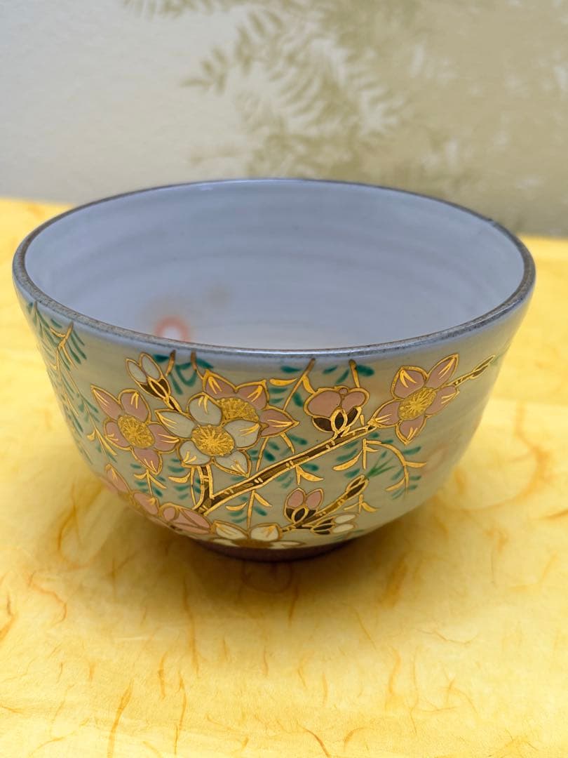 抹茶茶碗 桃の節句 雛祭り 橋本紫雲 乾山写 共箱付 陶歴栞付 茶道具 裏千家