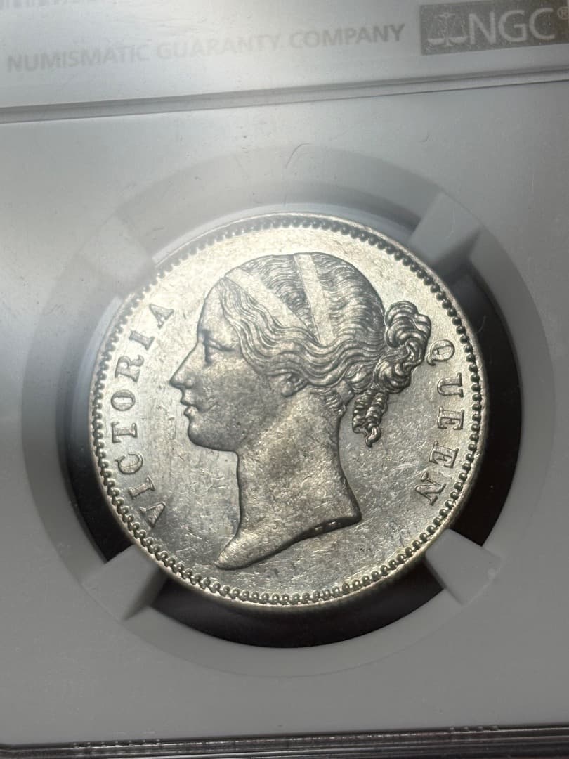 1840年 インド　ヴィクトリア　ルピー銀貨　MS61