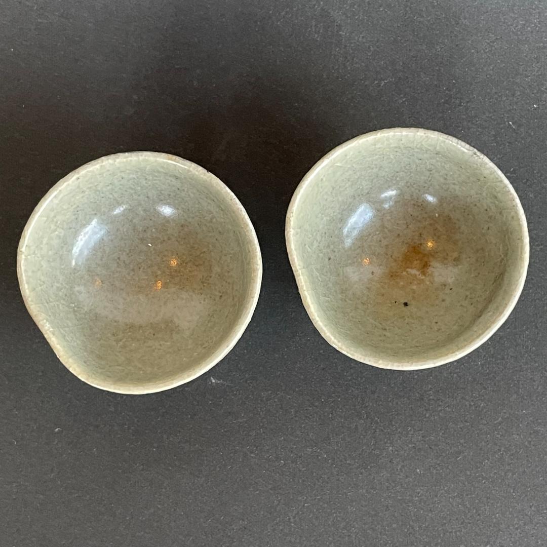 相馬焼 田代清治右衛門 田代法橋 走駒 跳駒 盃 杯 ぐい呑 酒盃 2客組