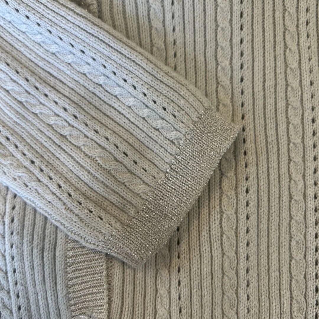 ファミリア　お出かけコーデ　130 女の子　カーディガン　ブラウス　スカート