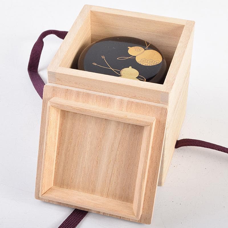 茶道具　越前蒔絵師　宮田宗景作　六瓢蒔絵　中棗　共箱　M　R9342