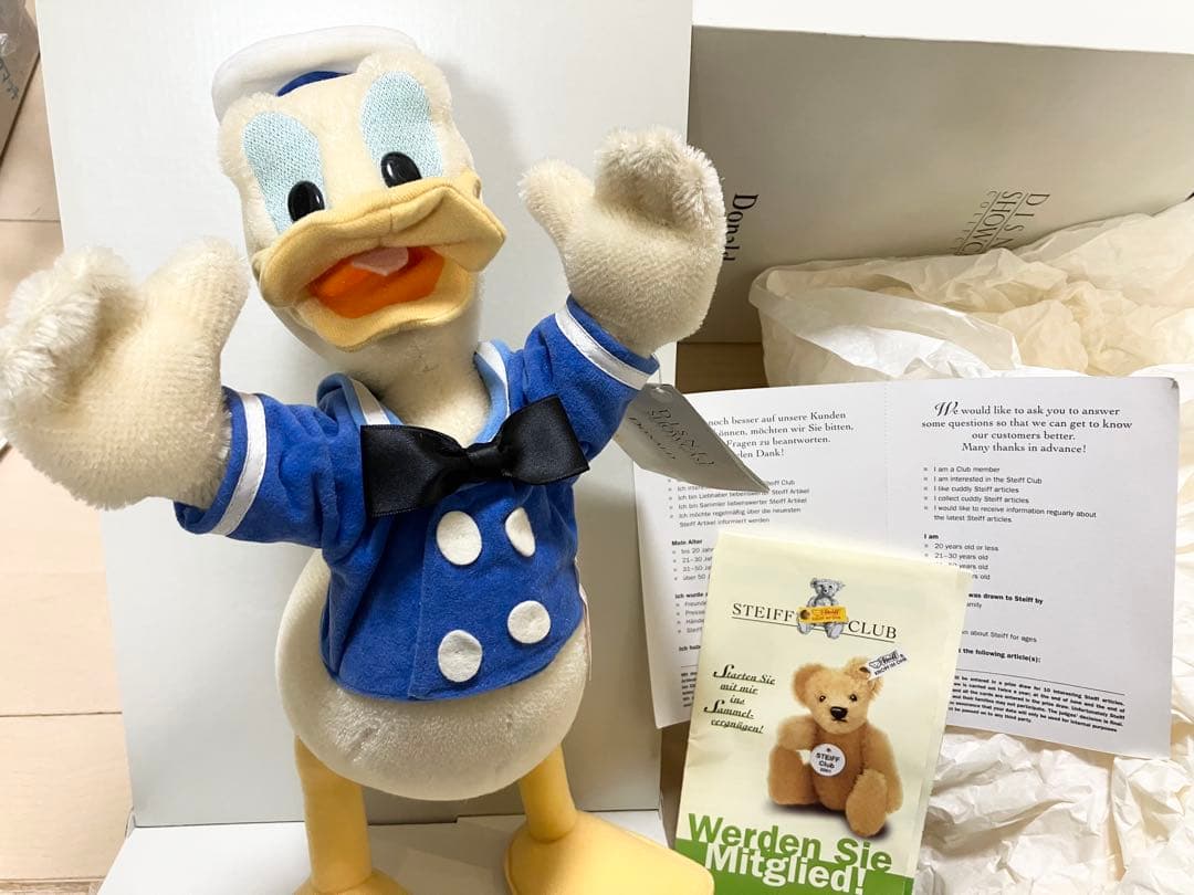 シュタイフ　ディズニー　ショーケースコレクション　ドナルドダック　ぬいぐるみ　箱