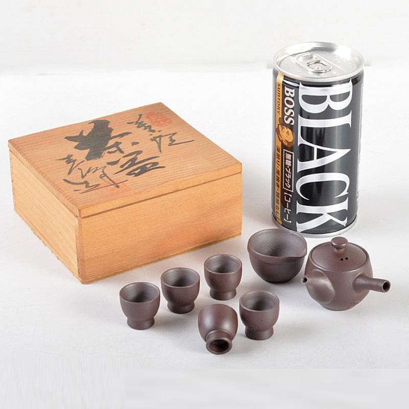 煎茶道具　萬古焼　春峯造　雛茶器揃　小さい茶器揃い　共箱　V　R5589