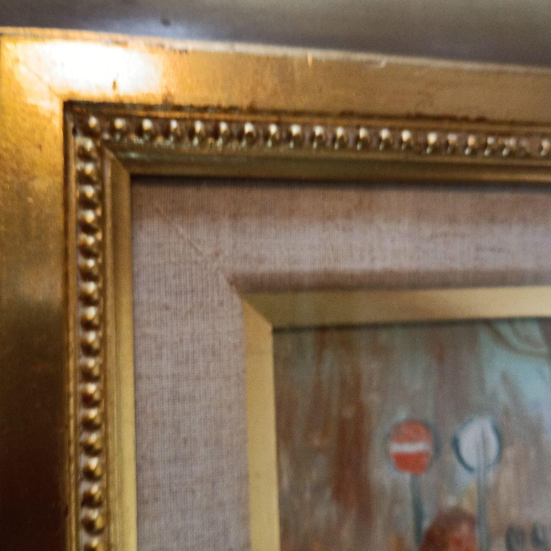 絵画　油彩　Shindo Mori　パリ風景　冬の公園　P1 森真道 S