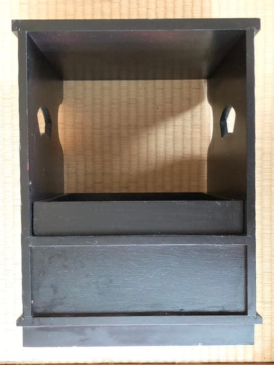 昭和戦前　天然木小物入れ２点　木彫り　花　立体網目模様　艶あり