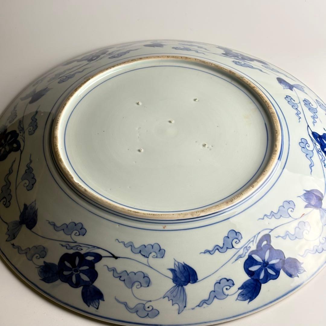 古美術 時代 丸皿 獅子図 色絵 金彩 骨董 飾皿 大皿 飾り皿