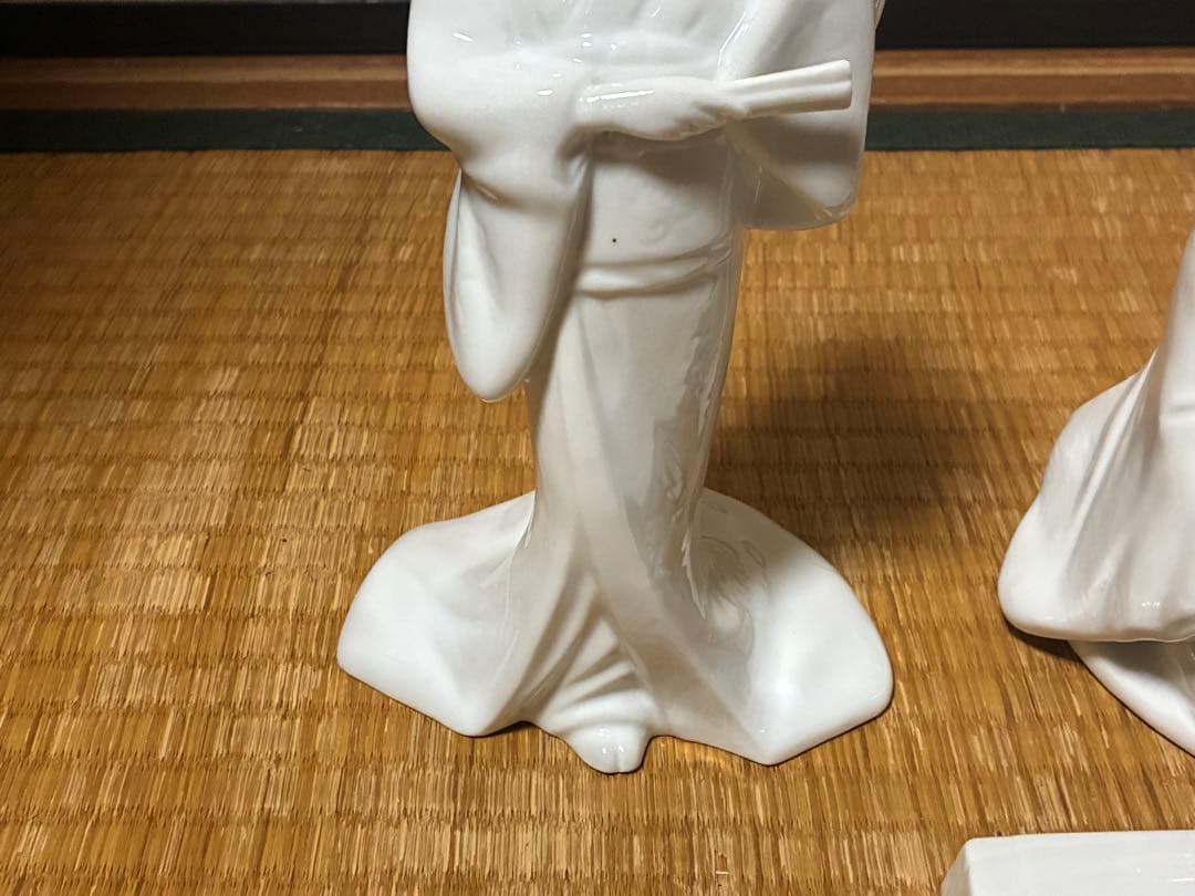 白磁 琴引き 和装 乙女 女人像 揃い 三体まとめて 時代物