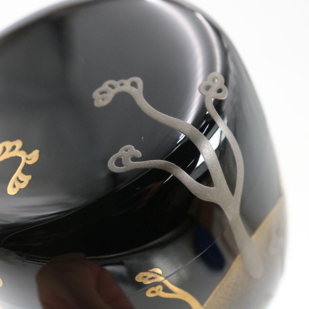 中村宗尹作 蕨 大棗 遠山蒔絵 茶道具 共箱　V876　N6