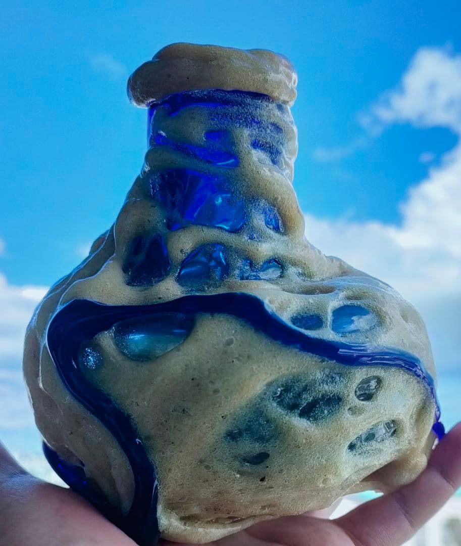 名工　稲嶺盛吉作　茶泡花瓶 超レア品！