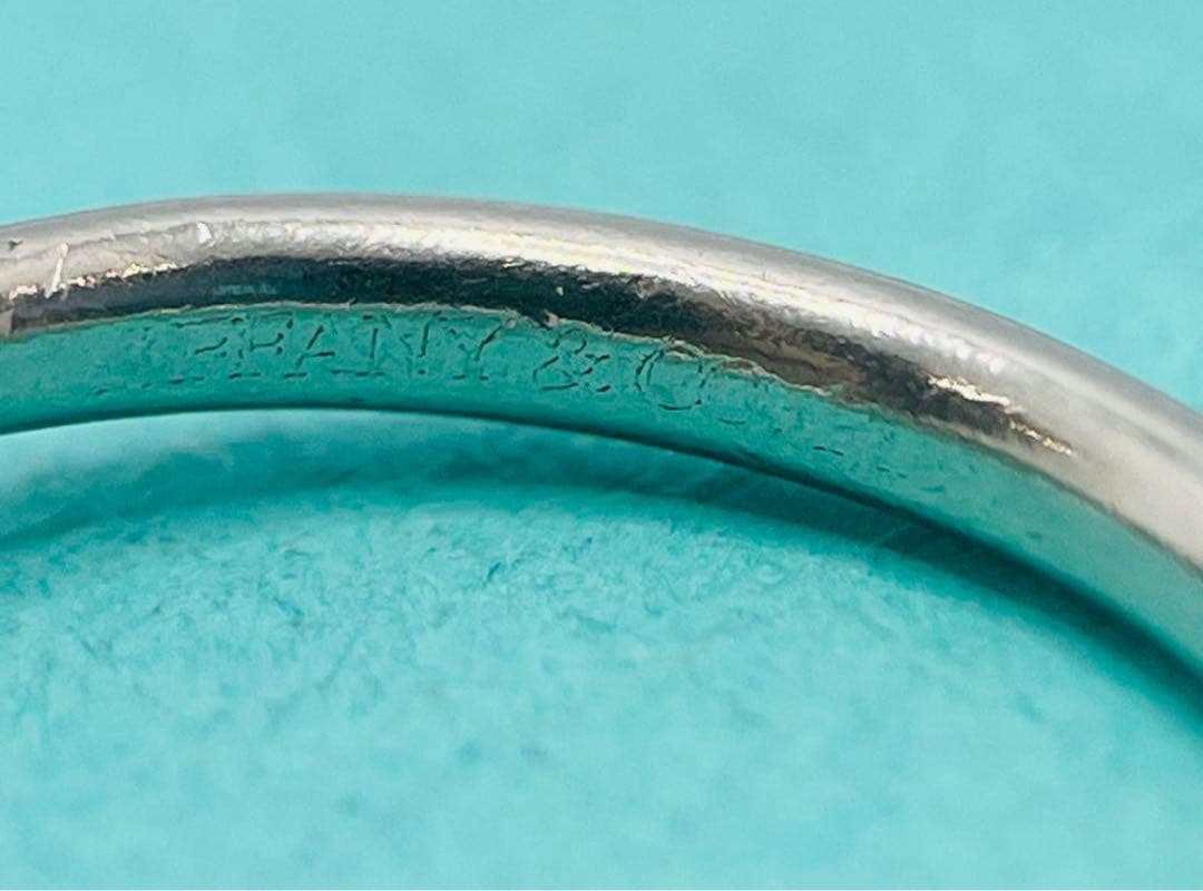 c664 ティファニー　カーブド　バンド　ダイヤ　9P プラチナ　リング　約5号