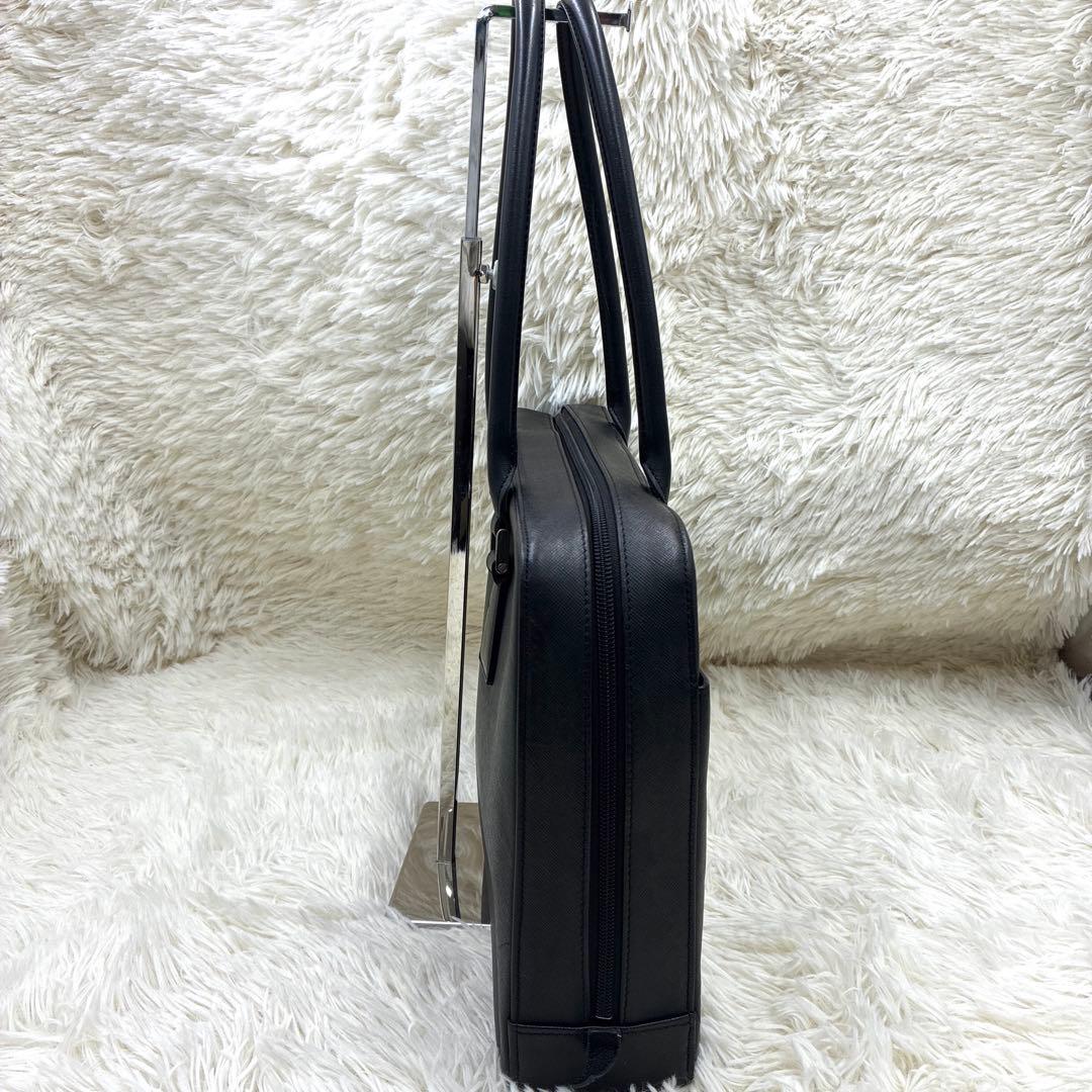 バーバリー サフィアーノレザー ノバチェック ビジネスバッグ ブラック 黒 A4