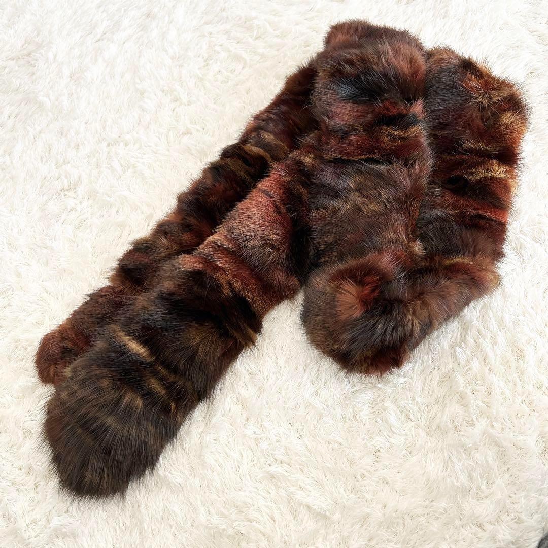 フェンディ ファー ストール カラーミックス ブラウン イタリア製