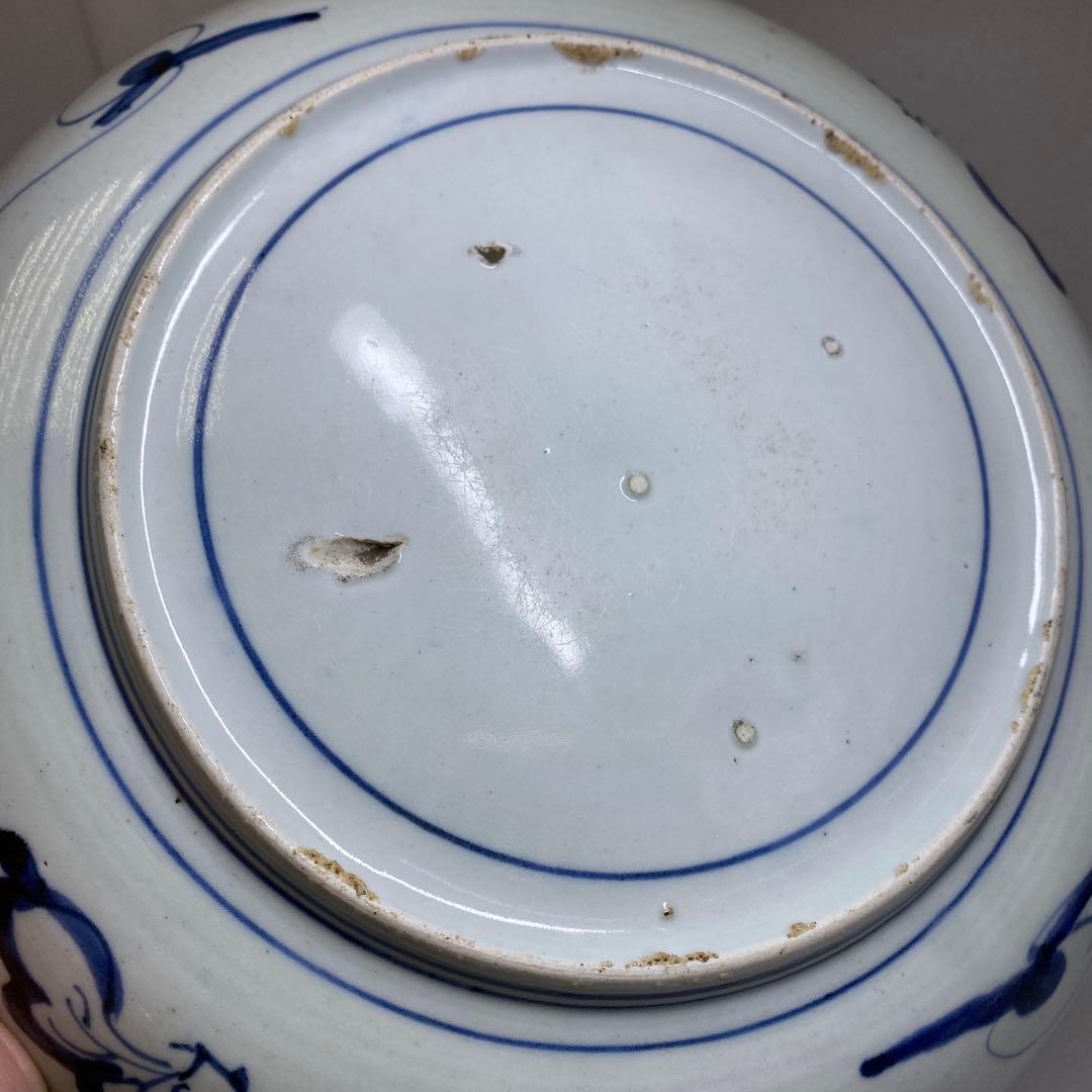 江戸中期　古伊万里　染付大皿　直径27.4㎝　東Y7-0122☆2Fタトヒサ