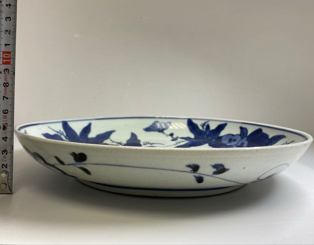 江戸中期　古伊万里　染付大皿　直径27.4㎝　東Y7-0122☆2Fタトヒサ