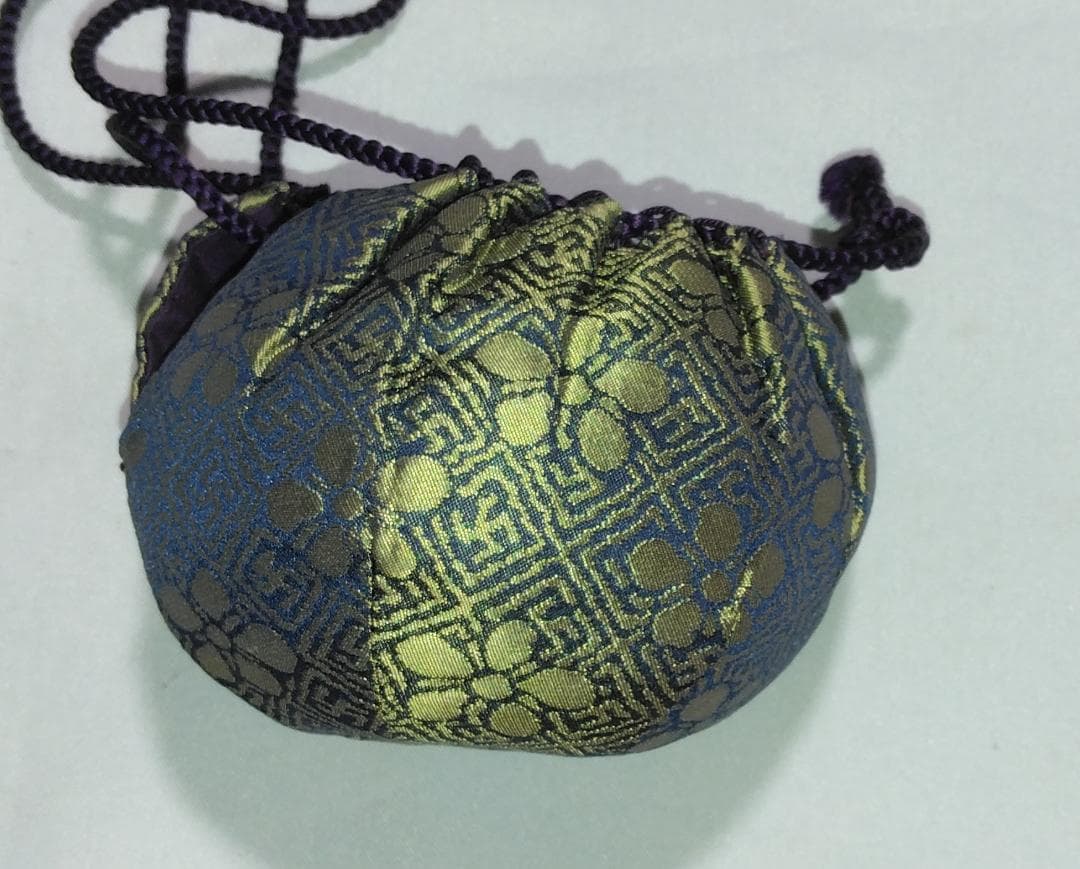 茶道具　備前焼茶入　木村陶峰作　備前焼火襷文中海茶入　藤種緞子仕覆付　美品！！