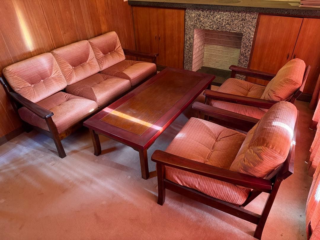 【O-2115】モリシゲ家具 応接セット 3人掛け 1人掛け センターテーブル