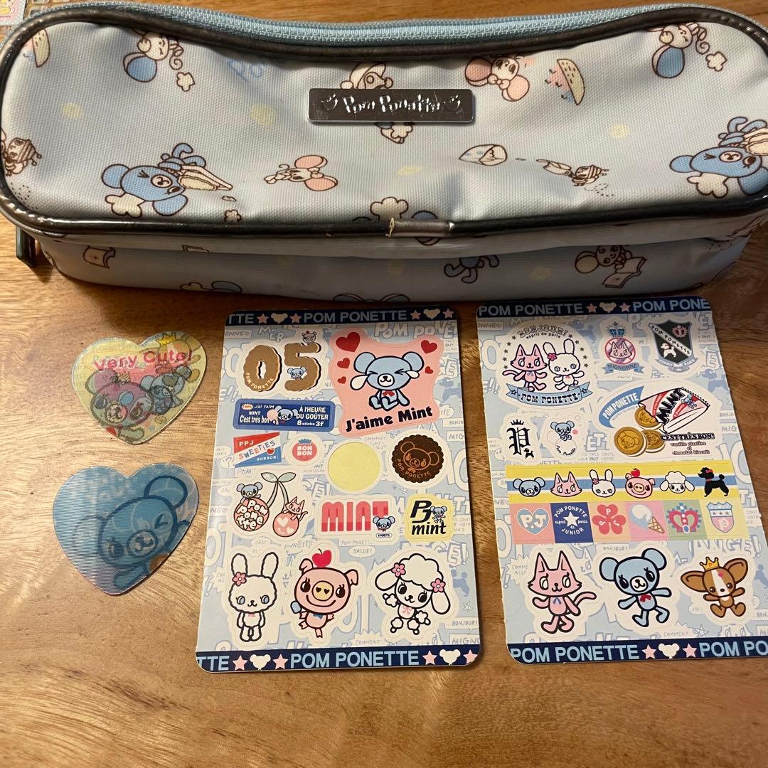 【平成レトロ激レア】ポンポネット ペンケース ステッカーセット シール