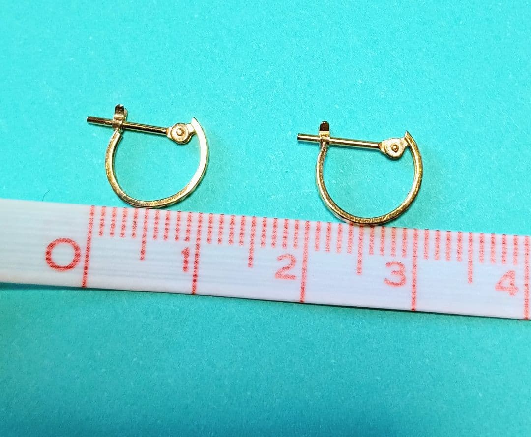 18金 ピアス【1✕10 フープピアス 】ピンクゴールド K18刻印有 両耳用