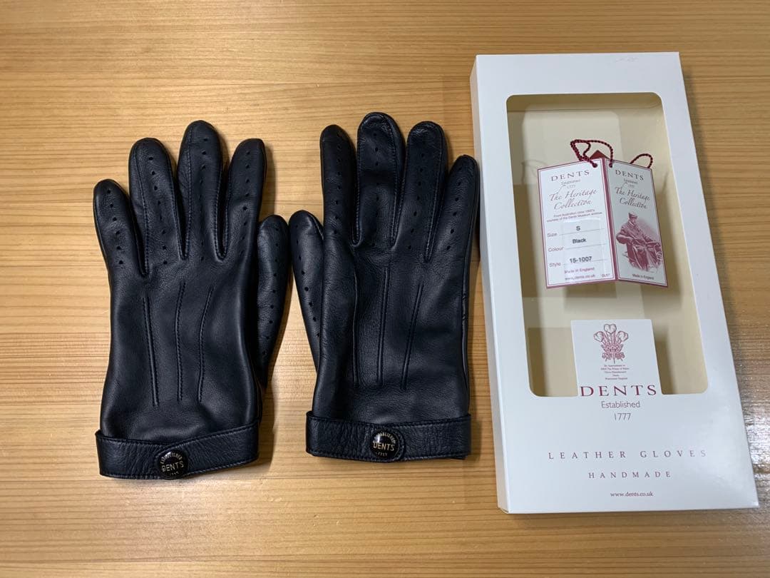 美品 デンツ ヘアシープ グローブ Fleming 15-1007 黒 Sサイズ