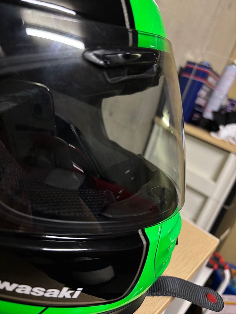 Arai Kawasaki フルフェイスヘルメット 黒/緑 ラパイド IR