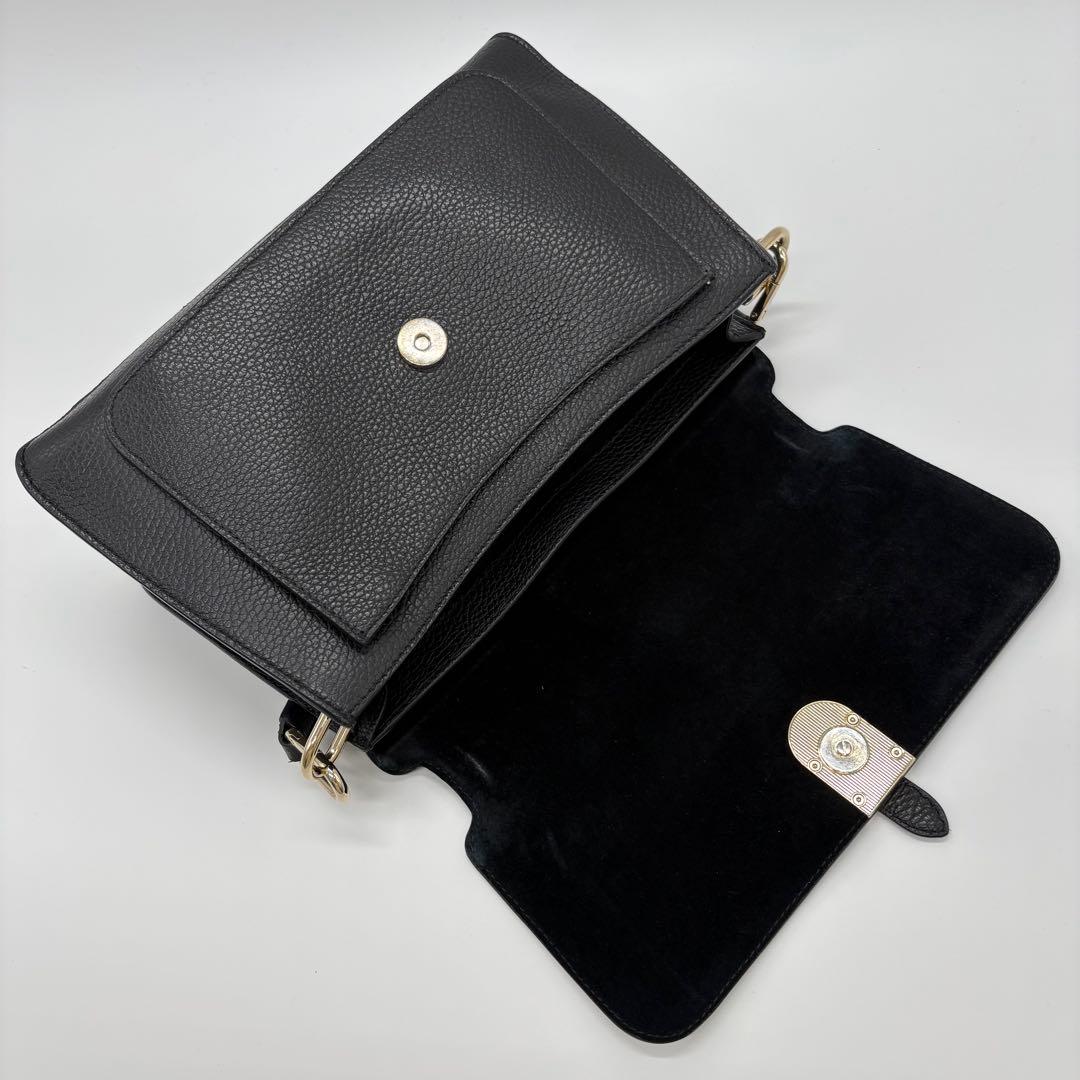 美品✨フルラ ショルダーバッグ 2way ソフィアグレイニー レザー ブラック