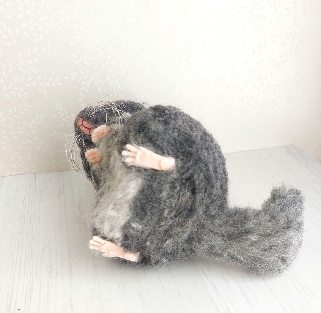 羊毛フェルト　チンチラ(グレー)