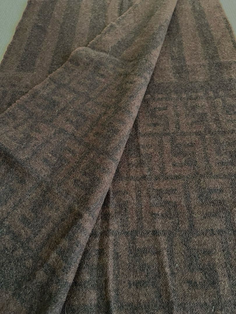 ◆FENDIフェンディ ズッカ柄 マフラー ブラウン USED 男女兼用◆