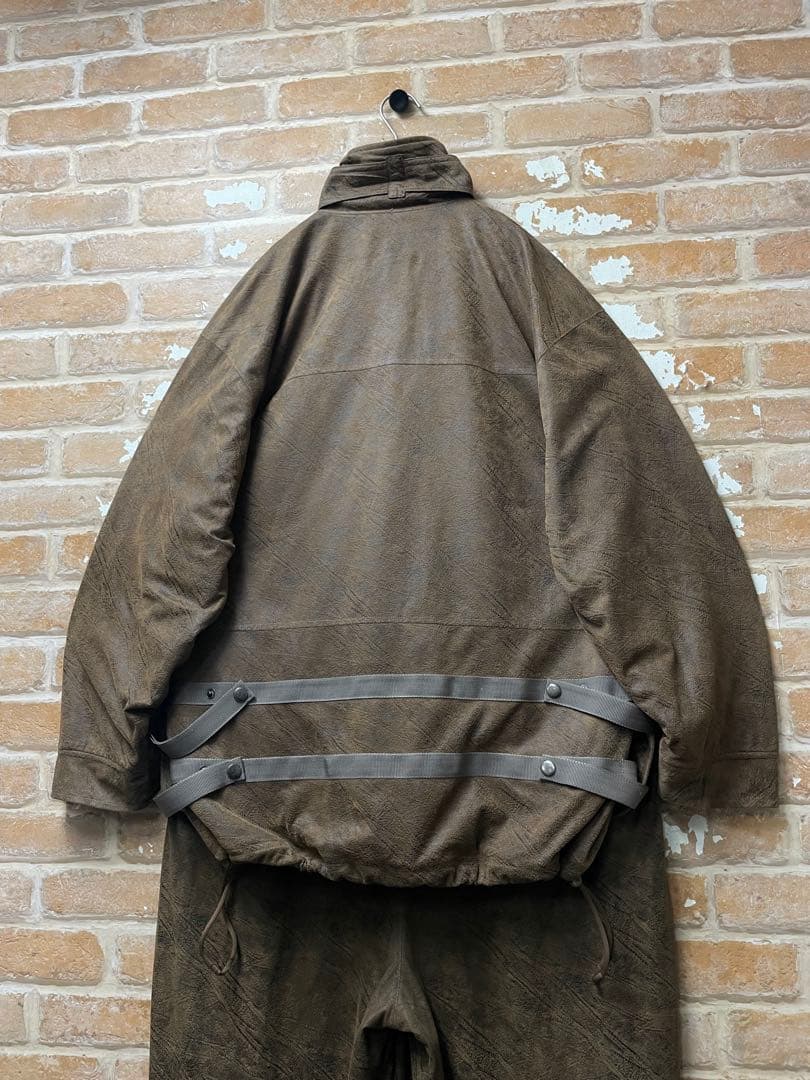 00s スウェードジャケット　セットアップ　スウェードパンツ　茶　y2k 古着