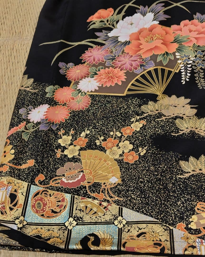 B2065 留袖リメイク袖広がりデザインフォーマルパーティードレス