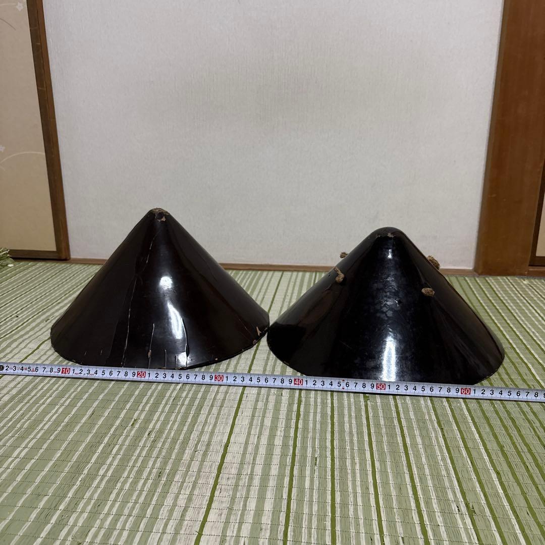 陣笠　サムライ　武具　帽子　戦国　工芸品　骨董品　時代物　漆　2個セット