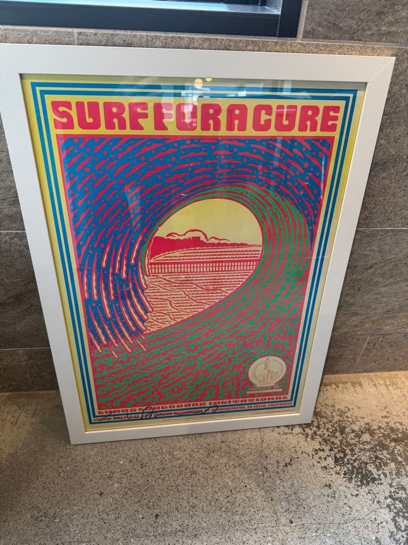 John Van Hamersveld SURF FOR A CURE 額装付き