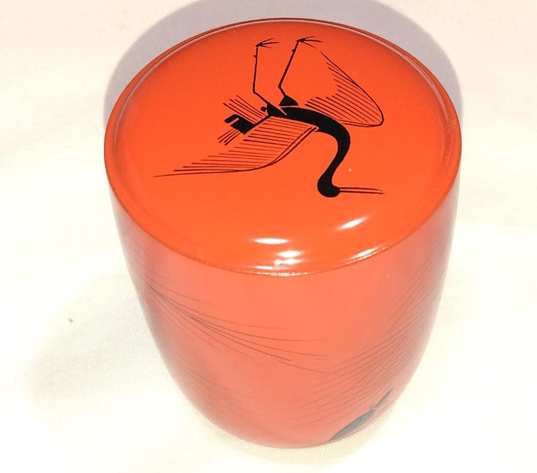 茶道具　加賀蒔絵師　中村宗悦作　曙棗　鶴亀に老松蓬莱山蒔絵曙棗　未使用超美品！！