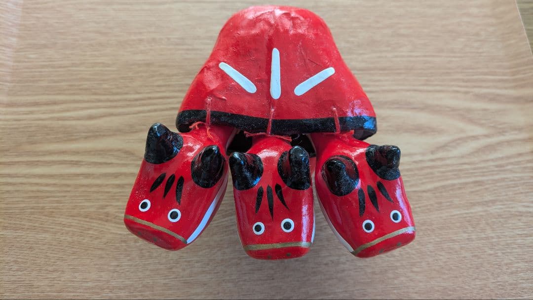 神獣ベコ　ケルベコス　張り子　工芸品